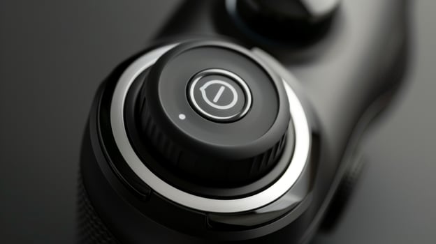 A closeup of the shavers power button easily accessible for quick and convenient shaving photo