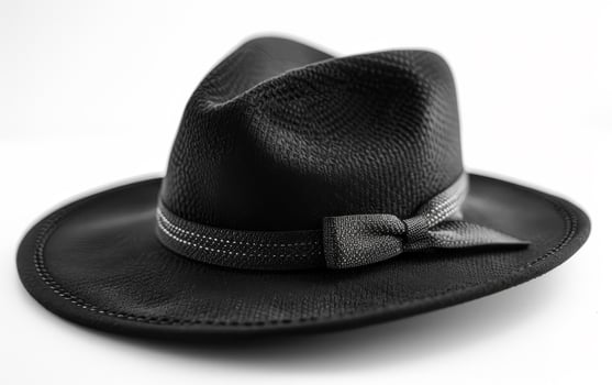 Black hat with bow on white background photo