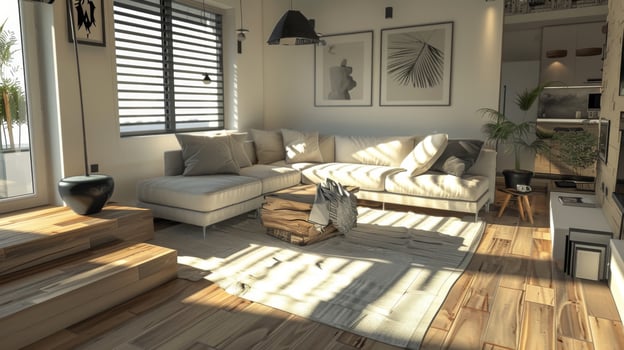 Contemporary home decor layout showcasing the latest trends in interior design photo