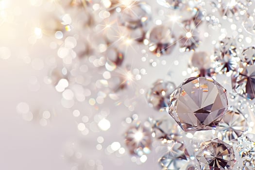 Dazzling diamond-like sparkles sparkling against a transparent white backdrop, adding a touch of luxury and allure photo