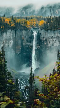 Majestic waterfalls captured in nature's embrace photo