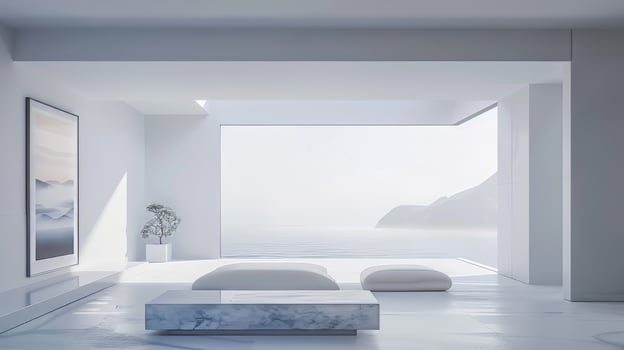 Minimalist interior design with space for promotional content photo
