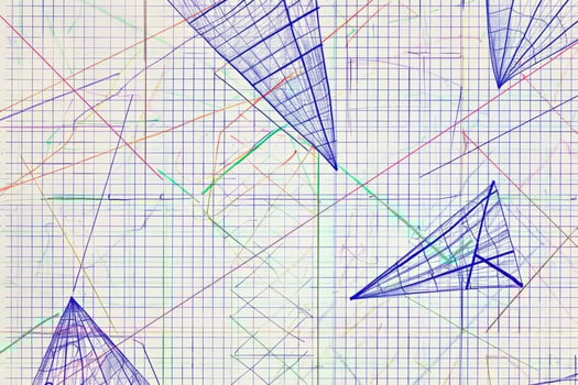 Seamless graph paper pattern with grids and axes for mathematical designs photo