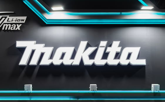 Nonthaburi Thailand 30 April 2024 Light box billboard with logo makita Brand photo