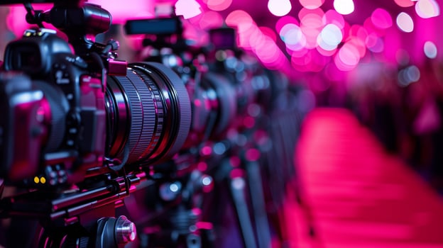 Photographers pit at a red carpet event, cameras ready to capture the glamour photo