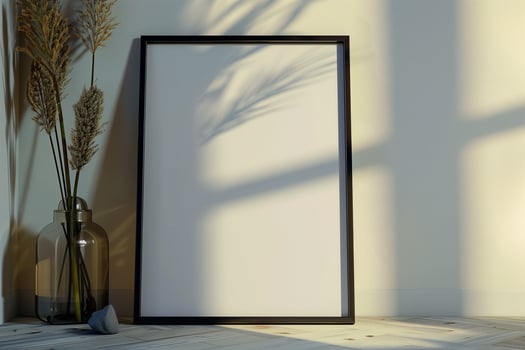 Professional Close-Up 3D Poster Frame Mockup Photography photo