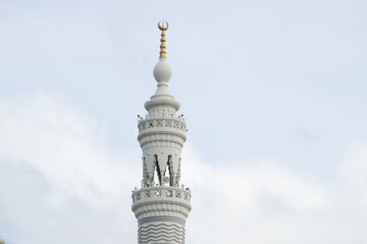 Beautiful mosque dome in sunny weather in the morning photo
