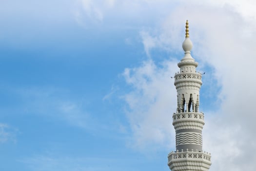 Beautiful mosque dome in sunny weather in the morning photo