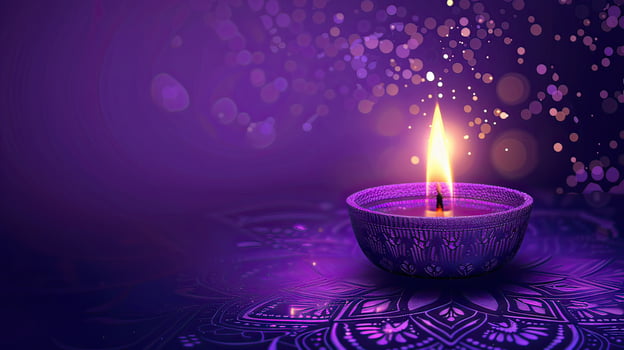 candle and lotus of diwali photo