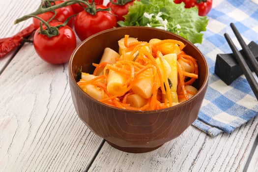 Korean food - pickled bamboo stalks photo