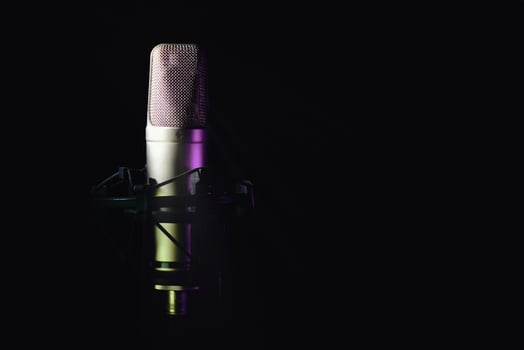Studio microphone for broadcasting photo