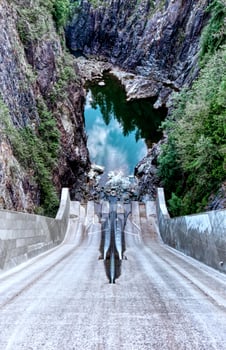 Top View of Cleveland Dam in North Vancouver, Canada photo
