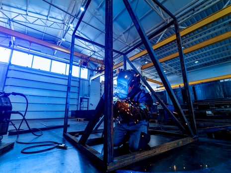 Metalworking professional construction. Engineering industrial metal builder. photo