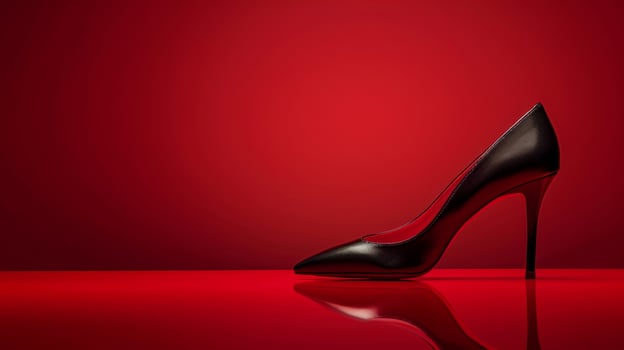 Elegant high heeled shoes on a striking red to black gradient background photo