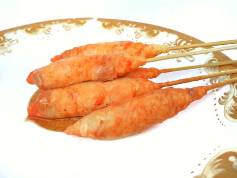 Telur Gulung, Indonesian traditional street food, made from eggs. photo