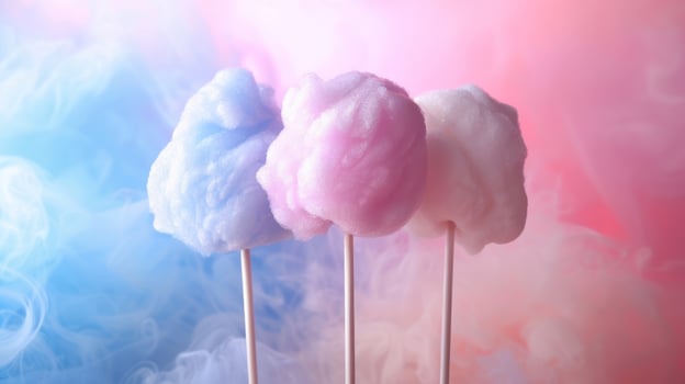 Colorful cotton candy in soft pastel color background. photo
