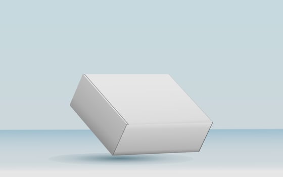 3d rendering realistic white box packaging mockup in studio background. Product mock up modern concept photo