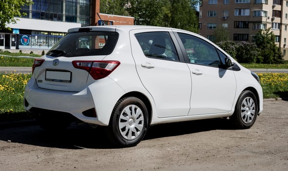 Minsk, Belarus, May 17, 2024 - Compact economical Toyota Yaris. photo