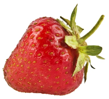 a strawberry is shown on a white background photo
