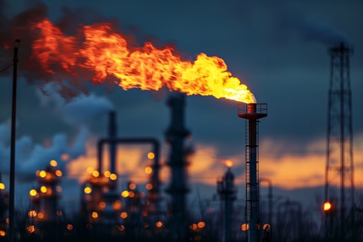 Factory emitting heavy fire and smoke pollution photo