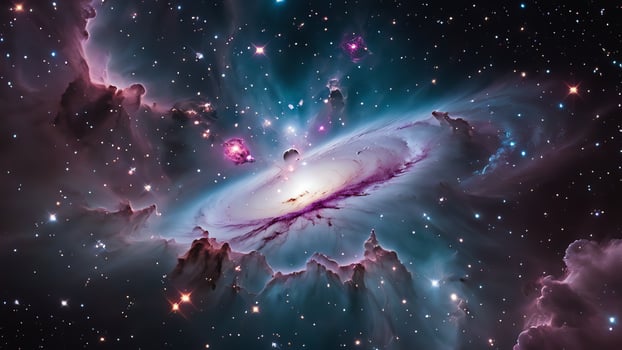 colorful and glowing nebula clouds, beautiful space landscape photo
