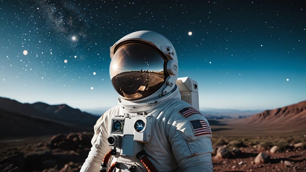 landscape of astronauts on the moon photo