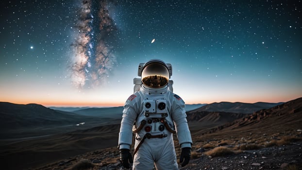 landscape of astronauts on the moon photo