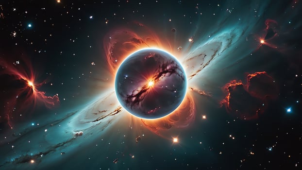colorful and glowing nebula clouds, beautiful space landscape photo