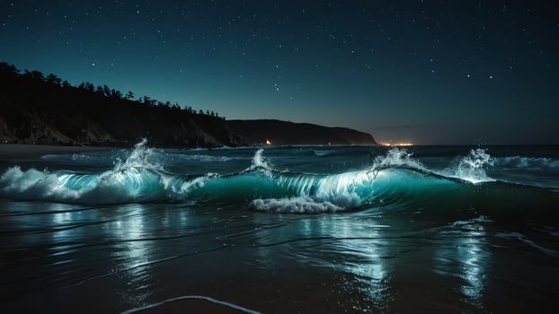 a wave at sunset with the sun shining on it photo