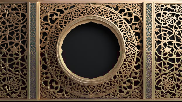 ornate islamic frame background photo