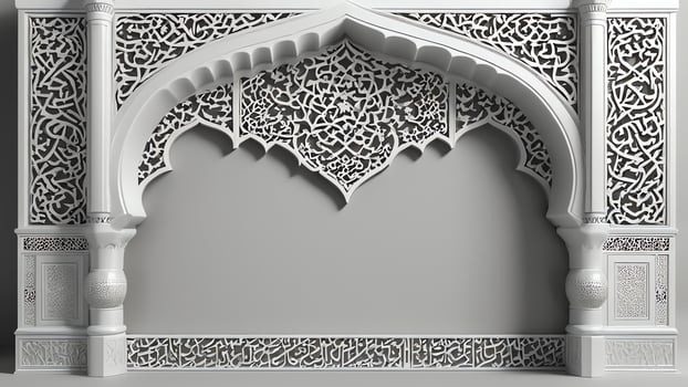 Islamic pattern white frame ornament photo