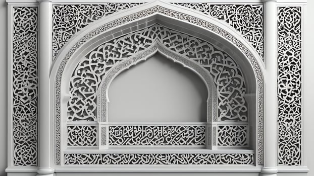 Islamic pattern white frame ornament photo