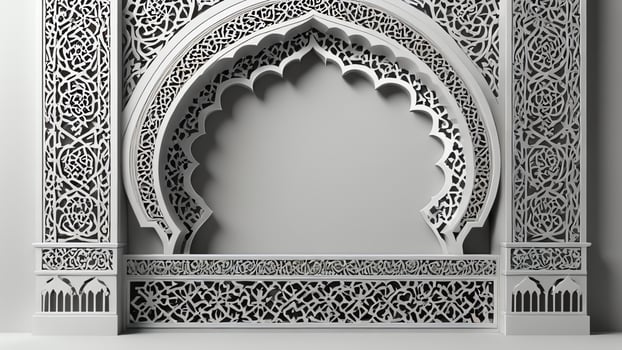 Islamic pattern white frame ornament photo