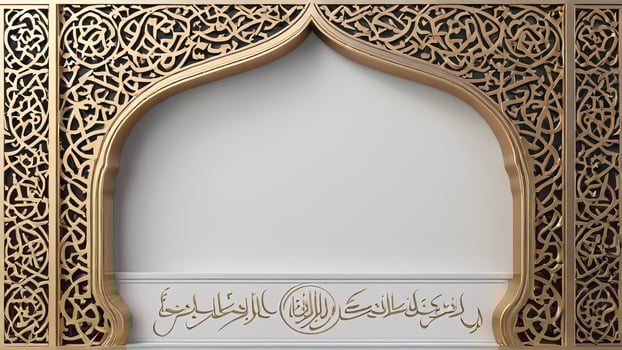 ornate islamic frame background photo