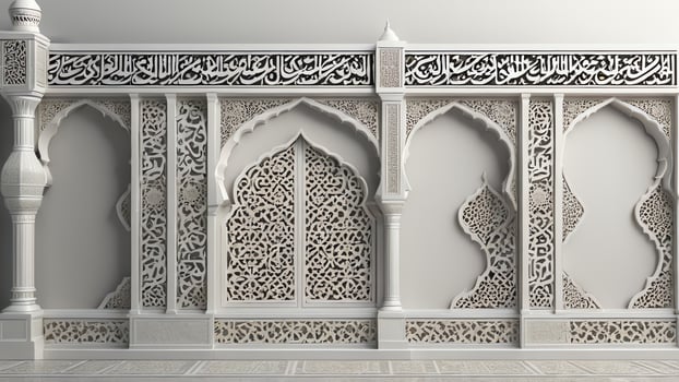 Islamic pattern white frame ornament photo