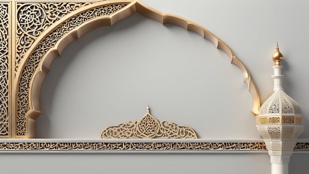 ornate islamic frame background photo