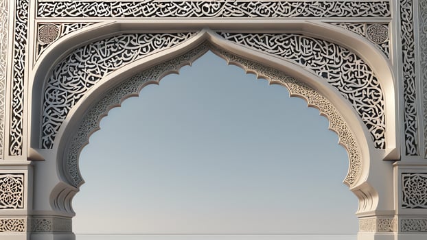 Islamic pattern white frame ornament photo