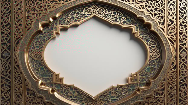 ornate islamic frame background photo
