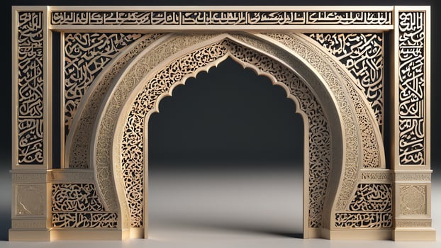 ornate islamic frame background photo