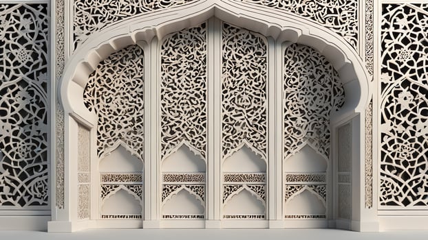 Islamic pattern white frame ornament photo