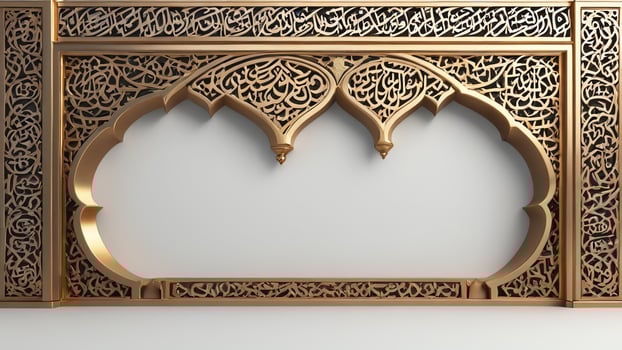 ornate islamic frame background photo