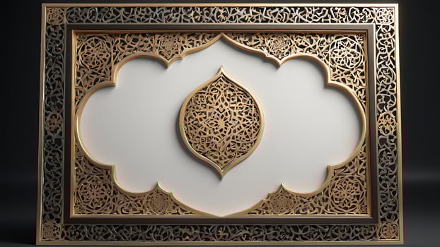 ornate islamic frame background photo