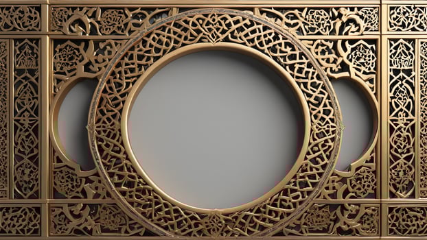 ornate islamic frame background photo