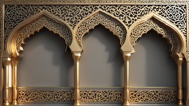 ornate islamic frame background photo