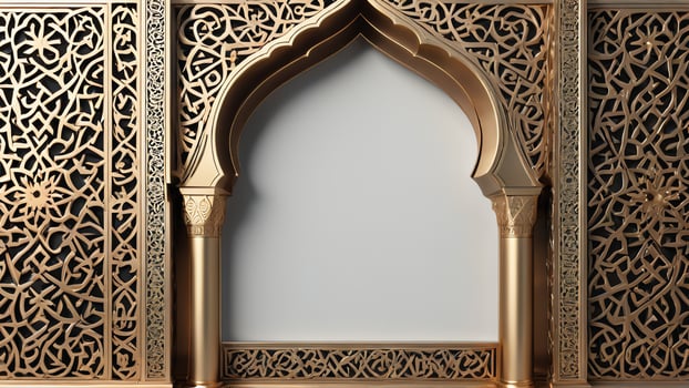 ornate islamic frame background photo