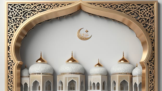 ornate islamic frame background photo