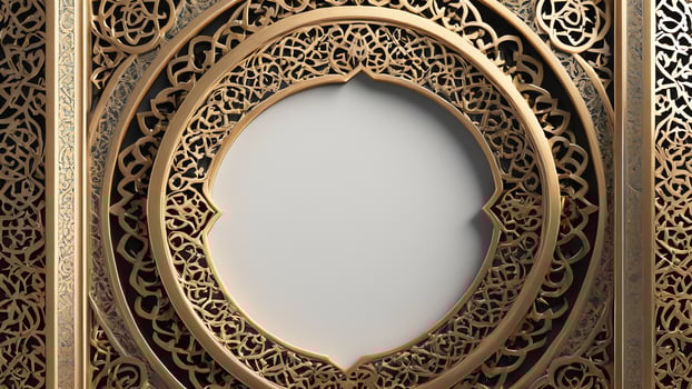 ornate islamic frame background photo