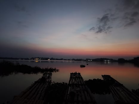 Scenic view of Cengklik Reservoir at dawn photo