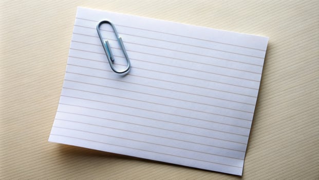 a note paper with a paper clip on top photo
