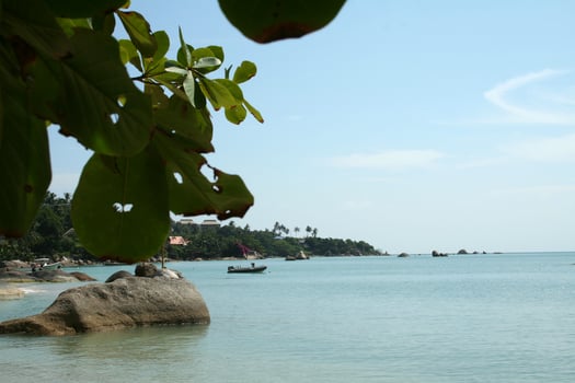fishing boat, beach, Koh Samui island, Thailand photo
